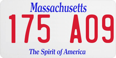 MA license plate 175AO9