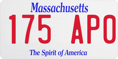 MA license plate 175AP0