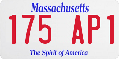 MA license plate 175AP1