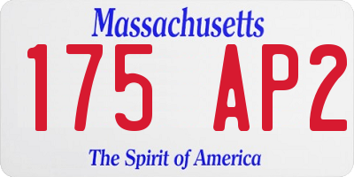 MA license plate 175AP2
