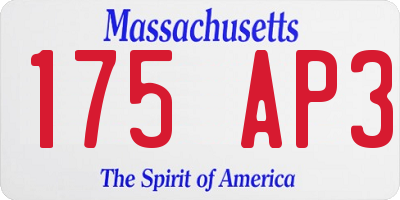 MA license plate 175AP3