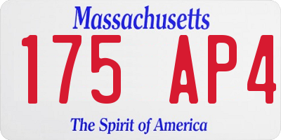 MA license plate 175AP4