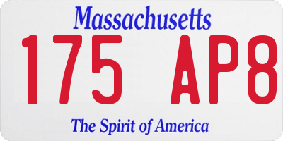 MA license plate 175AP8