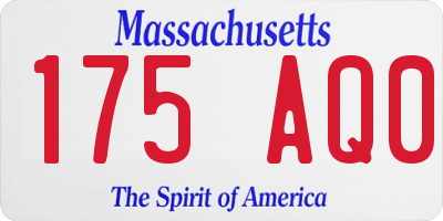 MA license plate 175AQ0