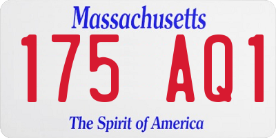 MA license plate 175AQ1