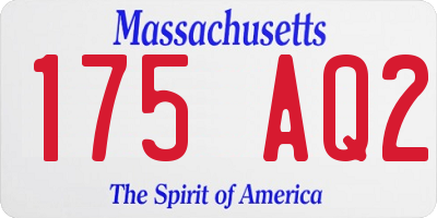 MA license plate 175AQ2