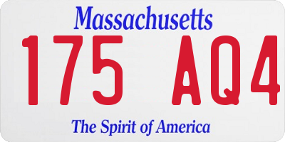 MA license plate 175AQ4