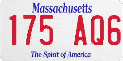 MA license plate 175AQ6