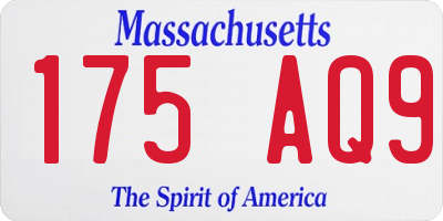 MA license plate 175AQ9