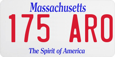 MA license plate 175AR0