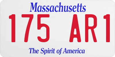MA license plate 175AR1