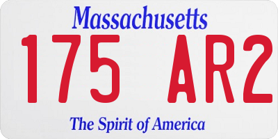 MA license plate 175AR2