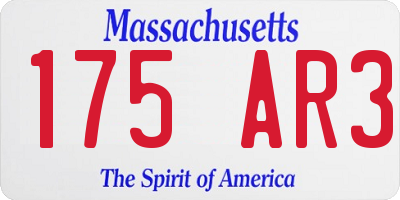 MA license plate 175AR3
