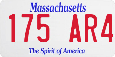 MA license plate 175AR4