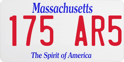 MA license plate 175AR5