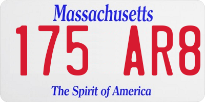 MA license plate 175AR8