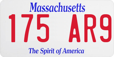 MA license plate 175AR9