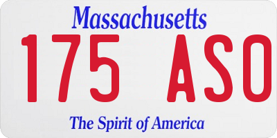 MA license plate 175AS0