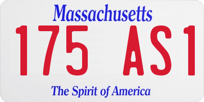 MA license plate 175AS1