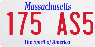 MA license plate 175AS5