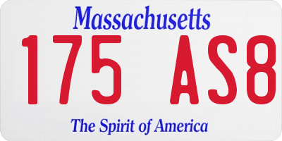 MA license plate 175AS8