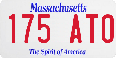 MA license plate 175AT0