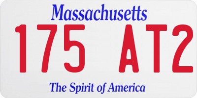 MA license plate 175AT2