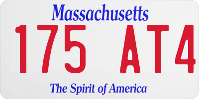 MA license plate 175AT4