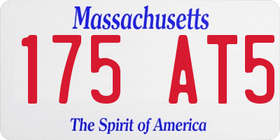 MA license plate 175AT5