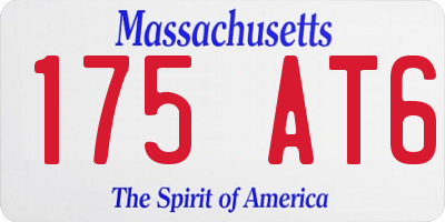 MA license plate 175AT6