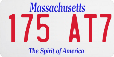 MA license plate 175AT7