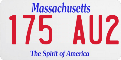 MA license plate 175AU2
