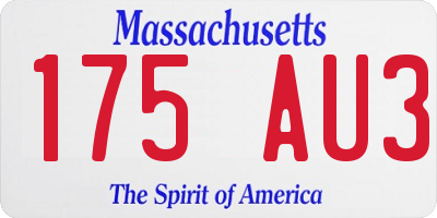 MA license plate 175AU3