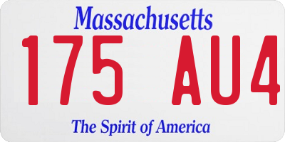 MA license plate 175AU4