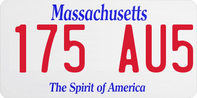 MA license plate 175AU5