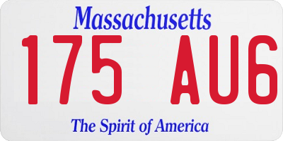 MA license plate 175AU6