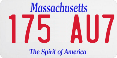 MA license plate 175AU7