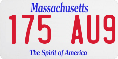 MA license plate 175AU9