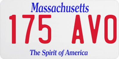 MA license plate 175AV0