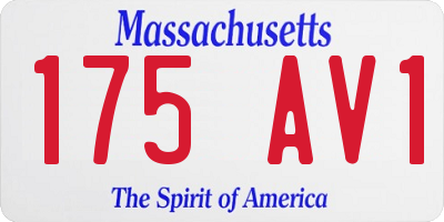 MA license plate 175AV1