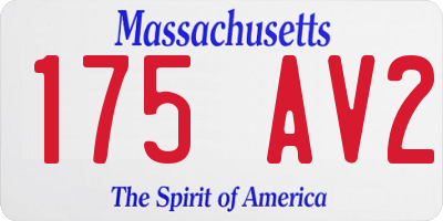 MA license plate 175AV2