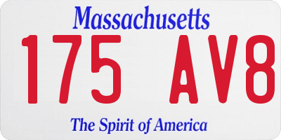 MA license plate 175AV8