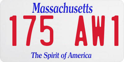MA license plate 175AW1