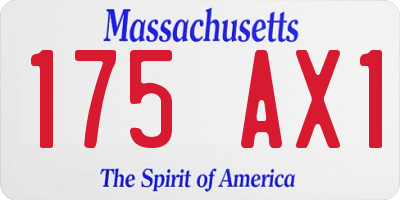 MA license plate 175AX1