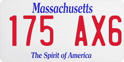 MA license plate 175AX6