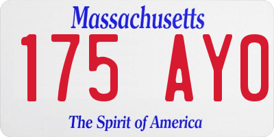 MA license plate 175AY0
