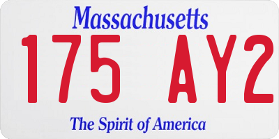 MA license plate 175AY2