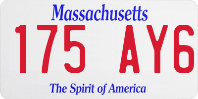 MA license plate 175AY6