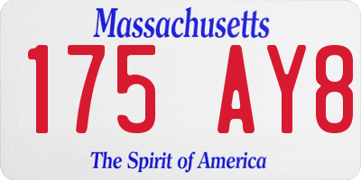 MA license plate 175AY8