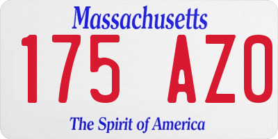MA license plate 175AZ0